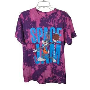 Space Jam Bugs Bunny Tie-Dye Acid Wash Lonney Tunes Tee Shirt Basketball 70s M